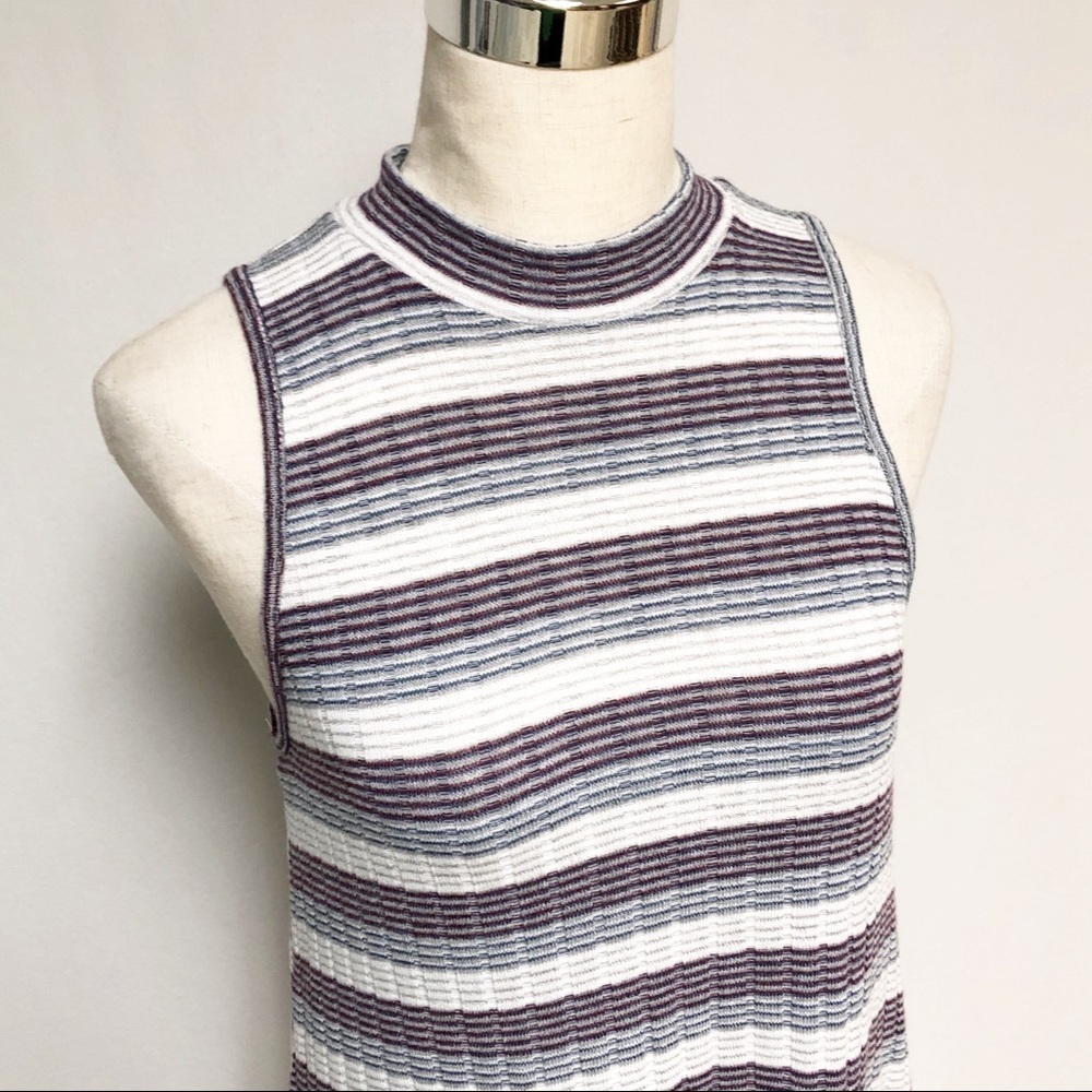 Altar’d State Ribbed Mock Neck Striped Dress - Picture 3 of 7
